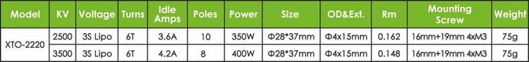 X-TEAM 2220外轉子固定翼航模無刷電機