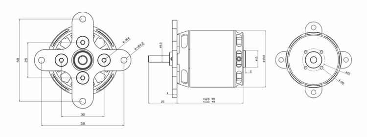 X-TEAM 4125外轉子固定翼航模無刷電機