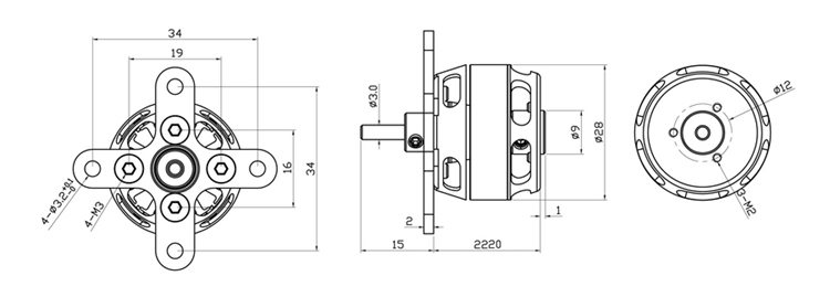 X-TEAM 2220外轉子固定翼航模無刷電機