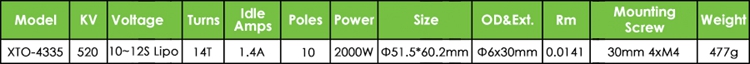 X-TEAM 4335外轉子固定翼航模無刷電機